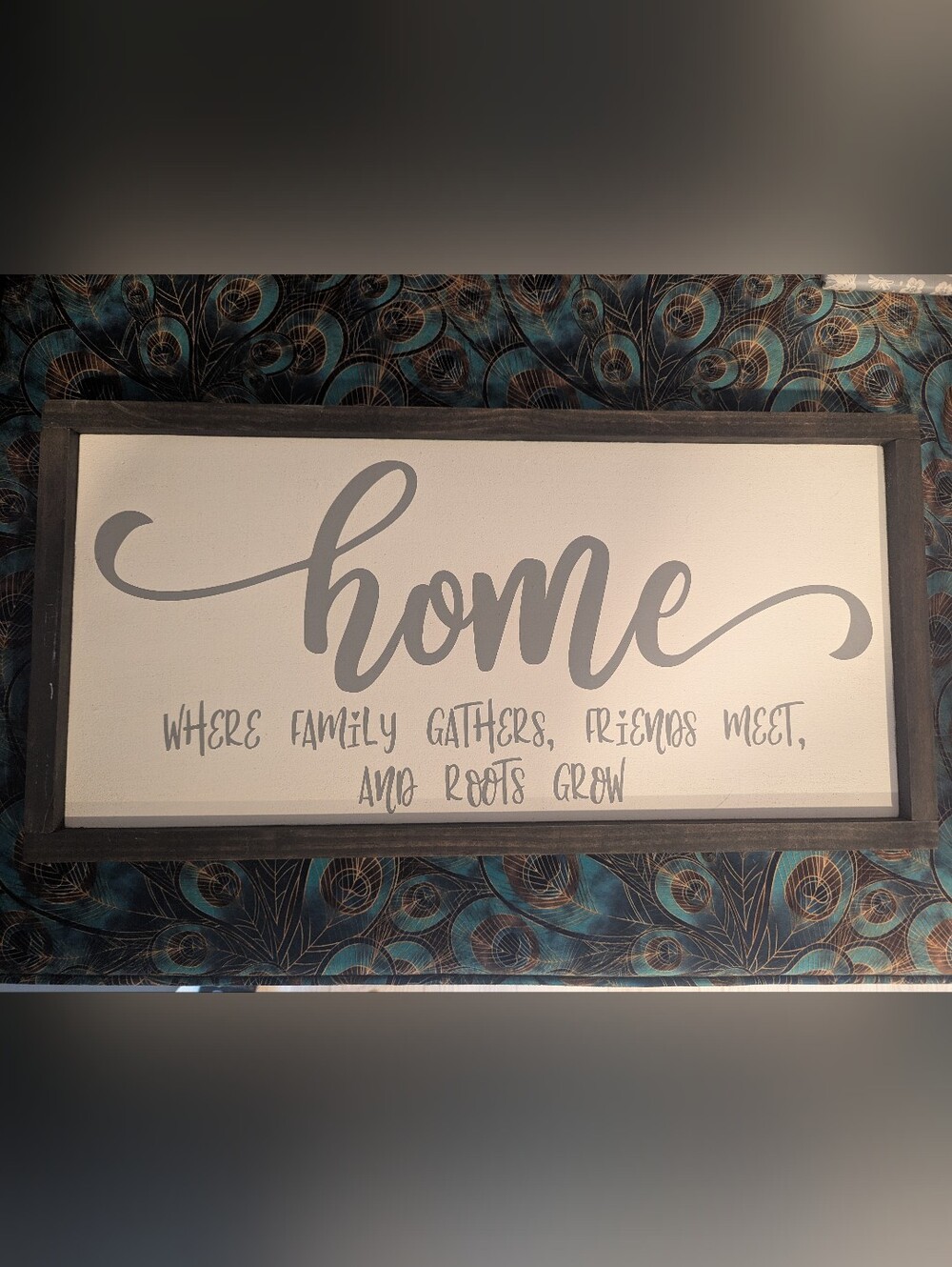 Home Wall Decor Sign in Gray by